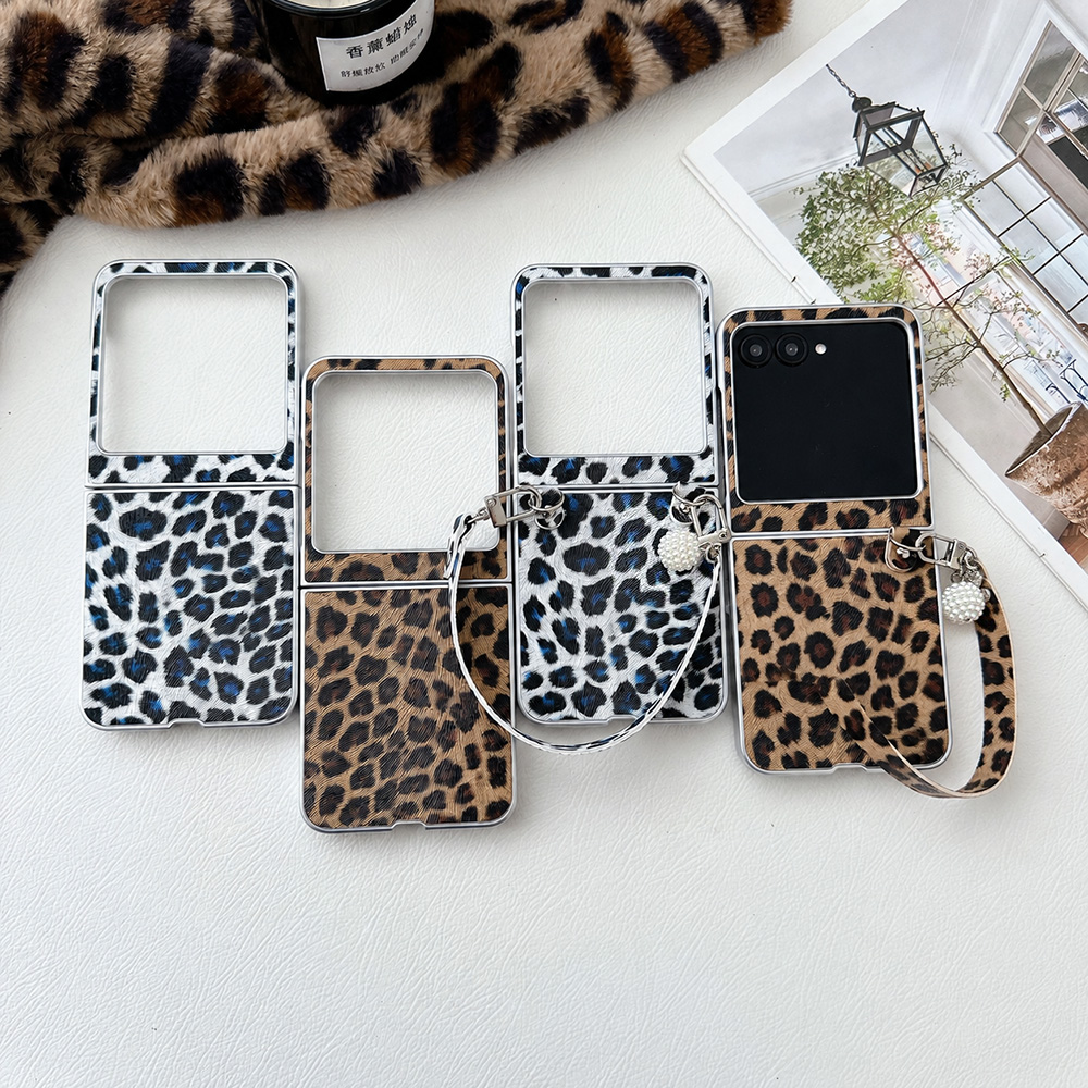 Women Accessories For Hand - Luipaardprint Opvouwbare Flip Telefoonhoes Voor Motorola