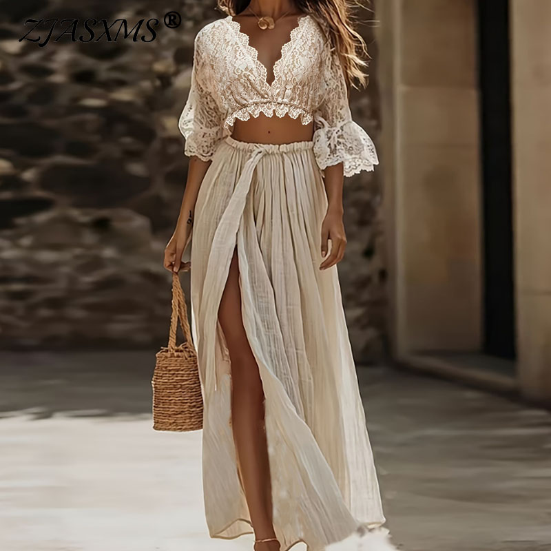 Women'S Vacation Accessories - Bohemian dameskledingset van twee delen, sexy