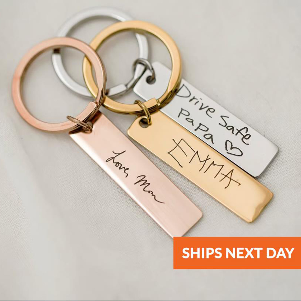 Women'S Accessories Gift Ideas - Werkelijke handgeschreven sleutelhanger, gepersonaliseerde sleutelhanger, Geschikt