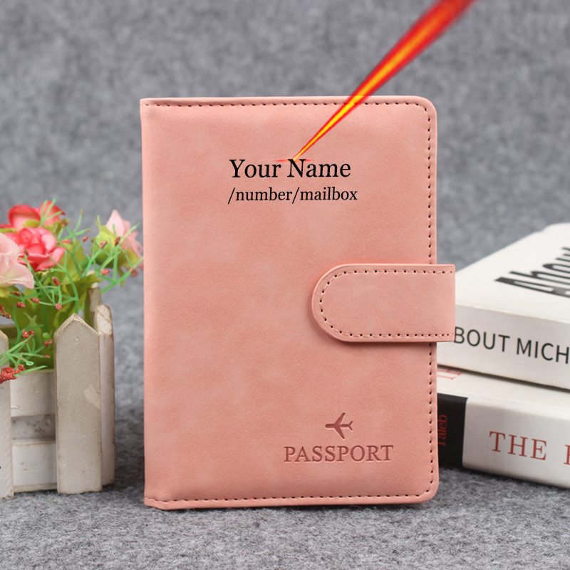 Women'S Accessories Wallet - Magnetische knop paspoorthoes Pas naam aan