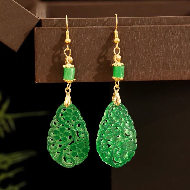 Women Accessories For Hand - 925 zilveren natuurlijke groene jade uitgehold