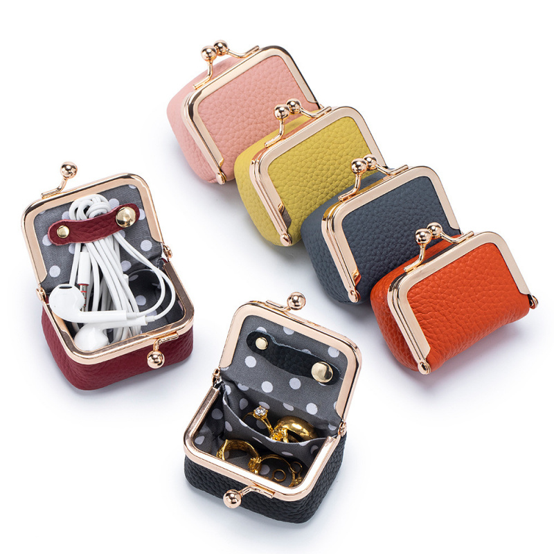 Women'S Accessories Purse - Mini leren portemonnee – met gouden