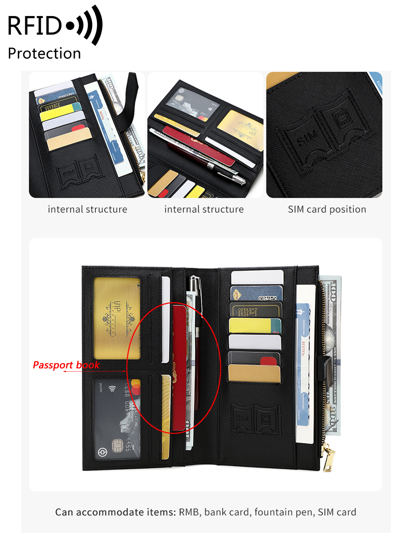 Modieuze PU-lederen RFID-reisp - Women'S Accessories Wallet recensie en prijs